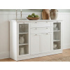 Vysoká komoda s presklením Landwood, biela