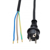 Solight flexo šnúra, 3x 1,5mm2, gumová, čierna, 2,5m 8592718010997