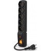 ACAR F5 Power Strip 5 hnízda 3 m černá rovná zástrčka (W0101)