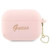 Guess GUAP2LSCHSP kryt AirPods Pro 2 ružový/ružový Silicone Charm Heart Collection (Guess GUAP2LSCHSP kryt AirPods Pro 2 ružový/ružový Silicone Charm Heart Collection)