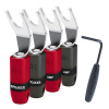 Audioquest SureGrip 300 BFA spade silver ( set 4 ks ) Vidličky na repro kabel stříbrné