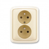 ABB TANGO Dvojzásuvka 5512A-2359 C s clonkami, slonová kost