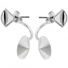 Crystal-ZONE Náušnice Dvojitá šikmá kocka 8mm / rivoli 12mm ródium