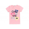 Dievčenské tričko - KUGO K9820, veľ.116-146 Farba: Ružová svetlejšia, Veľkosť: 122