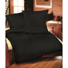 Jednofarebné obliečky bavlnený satén čierne 220x200