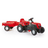 DOLU Šlapací traktor Ranchero s vlečkou červený