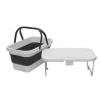 PLATINET KEMPINGOVÝ PIKNIKOVÝ KOŠÍK 47X29X23,5 CM, 16L, SKLADACÍ, S VEKOM 2V 1 / STÔL BIELA-ŠEDÁ