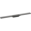 HANSGROHE RainDrain Flex vrchná sada sprchového žľabu 90 cm, skracovateľná, pre inštaláciu ku stene, kartáčovaný čierny chróm, 56052340