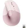 Logitech Lift Vertical Ergonomic Mouse optická ergonomická myš, prenos Bluetooth®, bezdrôtový, 6 tlačidlo, 4000 dpi, ružová; 910-006478