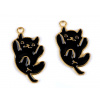 Kovový prívesok / ťaháčik na zips mačka čierna 2ks