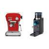 Ascaso Dream ONE, Love Red + Rancilio Rocky Doserless, čierna