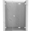 Mexen Lunar-F, pravé sklápacie sprchové dvere 110 cm, 8mm číre sklo, biely profil, 836S-110-050-20-00-P