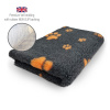 DRYBED Premium Vet Bed antracitový + oranžové labky 100 x 75 cm
