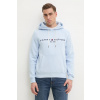 Mikina Tommy Hilfiger pánska, s kapucňou, s nášivkou MW0MW11599 modrá L