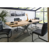 Bighome - Stôl mango 220x100x77 béžový lakovaný / krížový rám strieborný matný METALL 5