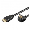 PremiumCord HDMI High Speed+Ethernet kabel, zlacený zahnutý konektor 90° 3m