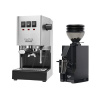 Gaggia Classic E24, strieborná + Eureka Mignon Zero 55s black