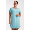 Dámska nočná košeľa s krátkym rukávom Sabrina - mentolová 4XL (VIENETTA SECRET)