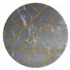Kusový koberec Emerald geometric 1012 grey and gold kruh 200x200 (průměr) kruh cm