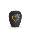 Zvieracia urna Verona Heart so sviečkou - Čierna 1,5l
