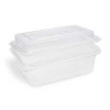 Miska (rPET) s viečkom hranatá priehľadná 1500 + 450 ml [50 ks]