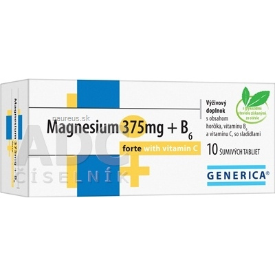 GENERICA spol. s r.o. GENERICA Magnesium 375 mg + B6 forte s vitamínom C tbl eff 1x10 ks 10 ks