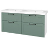 Dreja Umyvadlová skrinka PORTO SZZ4 125 - L01 Biela vysoký lesk / Úchytka T37 / L18 Mint vysoký lesk
