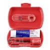 CURAPROX Kids travel set červený (1x zubná kefka, 2x medzizubná kefka CPS, 1x zubná pasta melón 6+ 10 ml, 1x nálepka) 1x1 set