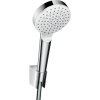 HANSGROHE Crometta sprchová súprava, ručná sprcha 1jet EcoSmart priemer 100 mm, sprchový držiak a sprchová hadica 160 cm, biela/chróm, 26569400