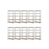 Fistar !!! Akčný balíček: 10x Regál 2000x1200x400 mm kovový zinkovaný 5-policový, nosnosť 875 kg