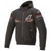 Bunda SEKTOR V2 TECH HOODIE, ALPINESTARS (čierna / svetlá červená, veľ. L)