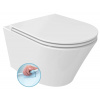 Sapho PACO SHORT závesná WC misa, Rimless, 36x47,5cm, biela PZ1012SH