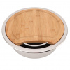 Kulatý nerezový dřez s bambusovým prkénkem Nové