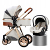 Krásny multifunkčný 3in1 + kočík (BEBETTO LUCA 3IN1 16 ST BLACK CYBEX ATON 5 STROLLER)
