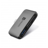 USB hub OEM CONNECT IT USB-C na 1x USB-C a 1x USB 2.0 + čítačka kariet ANTRACITOVÁ