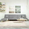 zahrada-XL Pohovka v tvare L bledosivá 255x140x70 cm látka 3157247