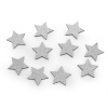 Drevená hviezda na nalepenie Ø30 mm - strieborná glitre (10 ks)