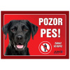 Juko Plastová tabuľa Pozor Pes Labrador čierny 21 x 14,7 cm