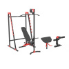 Zostava MH26/lavica + stojany viacpolohové + kladka + adaptéry na nohy a biceps (Marbo MH2)