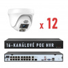 Techage IP – 12 kamerový set 8 MP DOME-WLI+RB