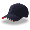 Atlantis Headwear Kšiltovka Pilot Piping Sandwich, 6 panelová sandwich, těžká broušená COT33050296399-navy/white UNI Navy/bílá