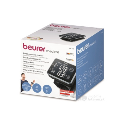 Beurer BC 58 Tlakomer zápästný manžeta 14-19,5 cm, USB port, čierny displej 1x1ks