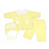 Kabátik, čiapočka a nohavice Baby Nellys ® - krémovo žltá, veľ. 68 - 74 (6-9m)