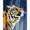 Diamantové maľovanie Diamondi - Diamantové maľovanie - TIGER PRI VODOPÁDE, 40x50 cm, Vypnuté plátno na rám (602383B)
