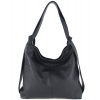 Kožená kabelka na rameno 579 čierna Made in Italy