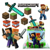 Výtlač na tortu cukrová hmota MINECRAFT postavy meč