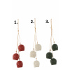 Závesná dekorácia troch zvončekov na šnúrke s motívom srdiečka v troch farebných prevedeniach 5 x 5 x 34 cm Jolipa 42350