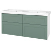 Dreja Umyvadlová skrinka PORTO SZZ4 125 - L01 Biela vysoký lesk / Úchytka T00 / L18 Mint vysoký lesk