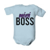 Dětské body s potlačou Mini boss dětské Světle modrá 0-3 měsíce