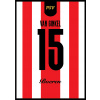 Superfutbal Maketa dresu PSV Eindhoven, červená / biela Rozmer: A2, Meno a číslo: Van Ginkel 15